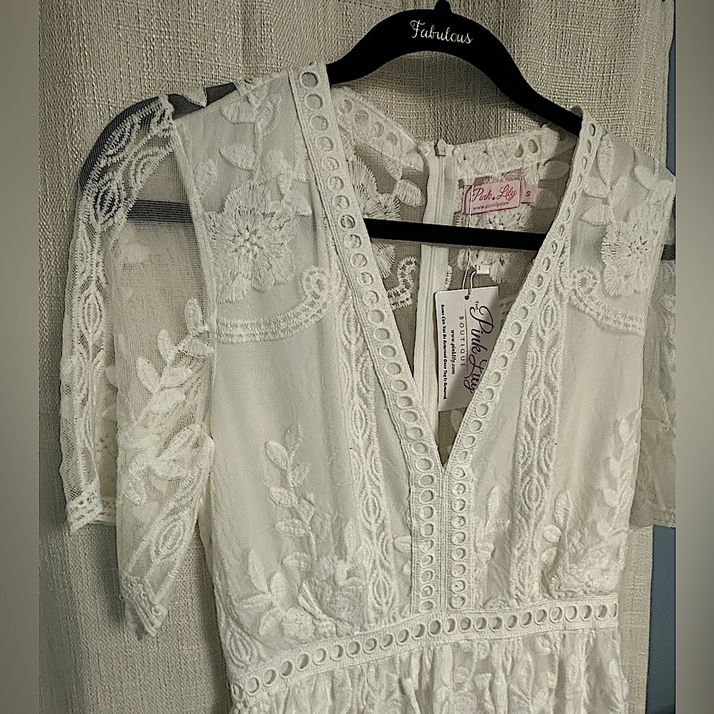 NWT Pink Lily Boutique Bridal Romper / Dress